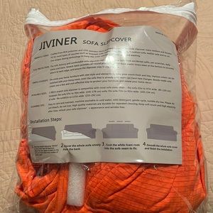 Orange sofa slipcover
